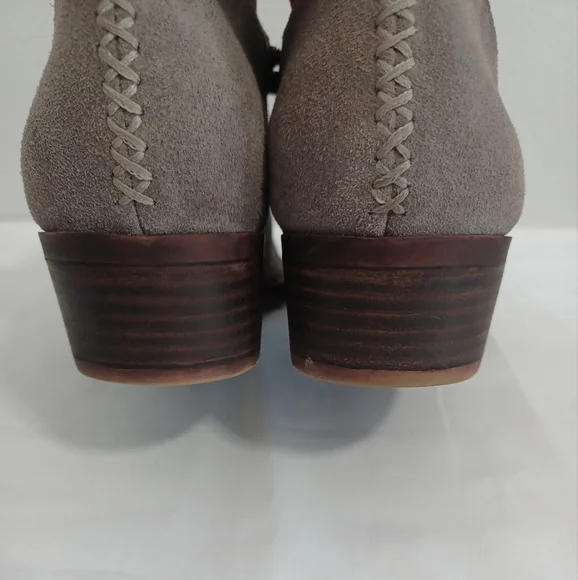 LUCKY BRAND suede ankle boots boots zip-up gray size 7m-(37.1/2) soft leather - Picture 9 of 11